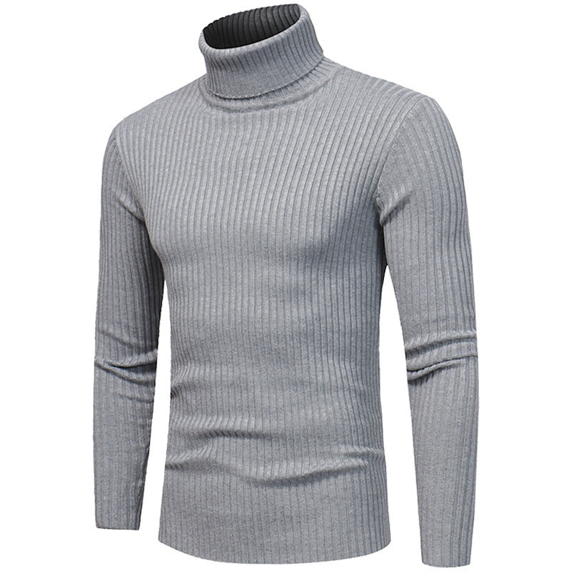 Herren Hochwertiger Rippenrollkragenpullover Echoarchiv