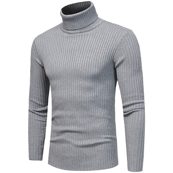Herren Hochwertiger Rippenrollkragenpullover Echoarchiv