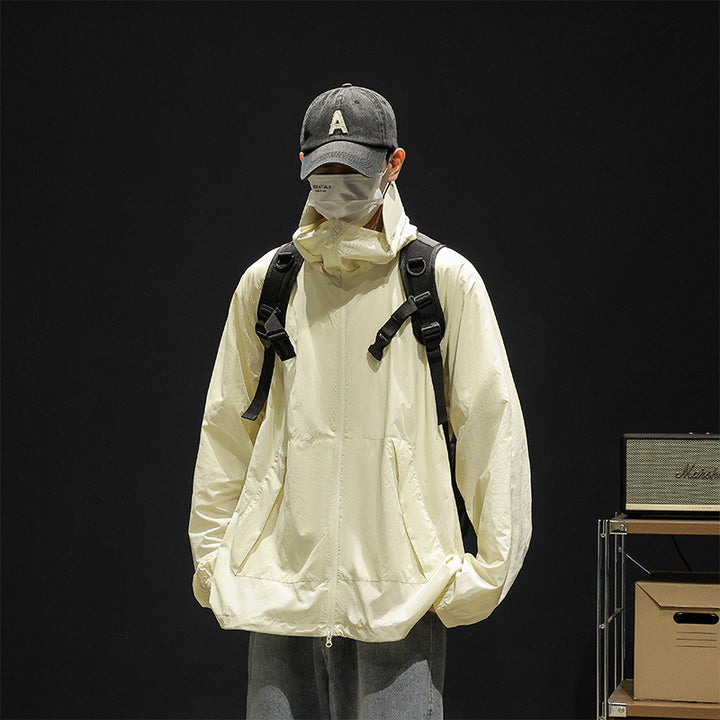 Herren leichte und atmungsaktive Freizeitjacke mit verstellbarem Kapuzenkragen Echoarchiv