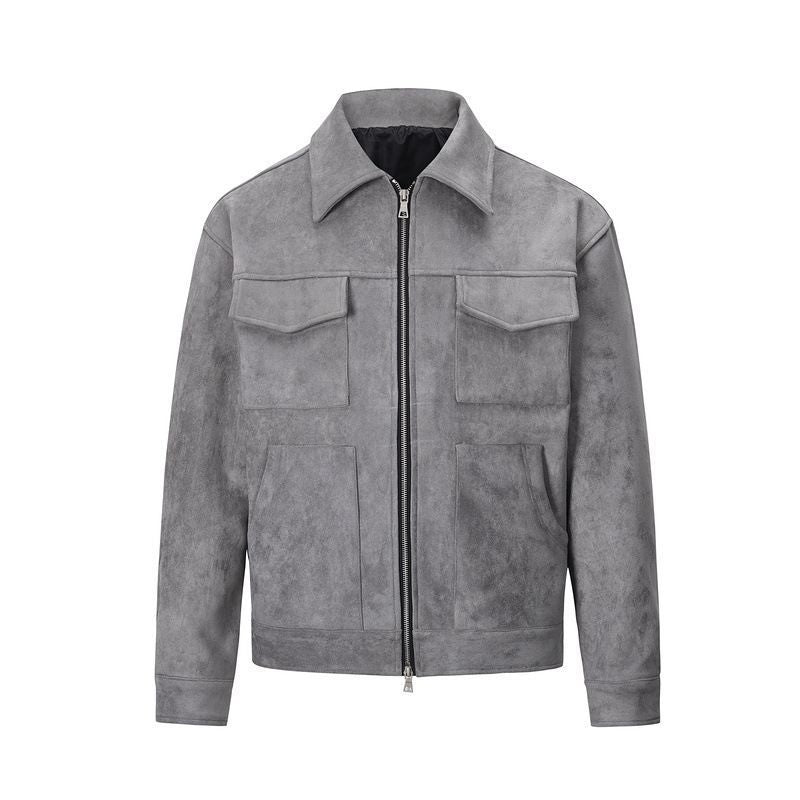 Herren modische Jacke mit praktischen aufgesetzten Taschen und Reißverschluss Echoarchiv