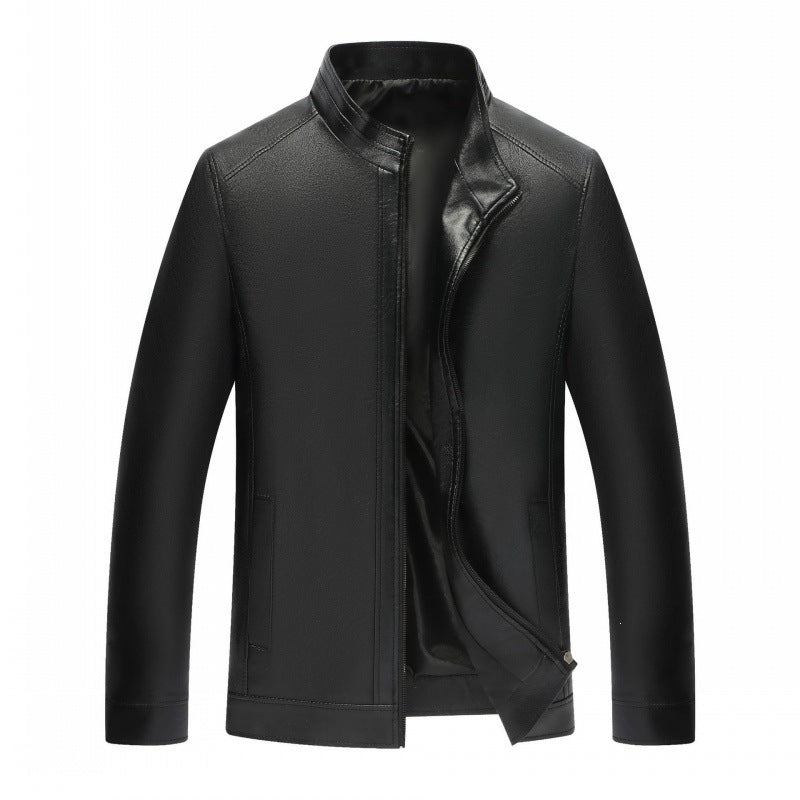 Herren Premium-Kunstleder-Blousonjacke mit Verdecktem Zwei-Wege-Reißverschluss & Rippbündchen Echoarchiv