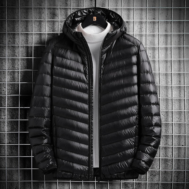 Herren nan ultraleichte Steppjacke mit Kapuze, winddichter Außenhülle und packbarem Thermofutter Echo Archiv