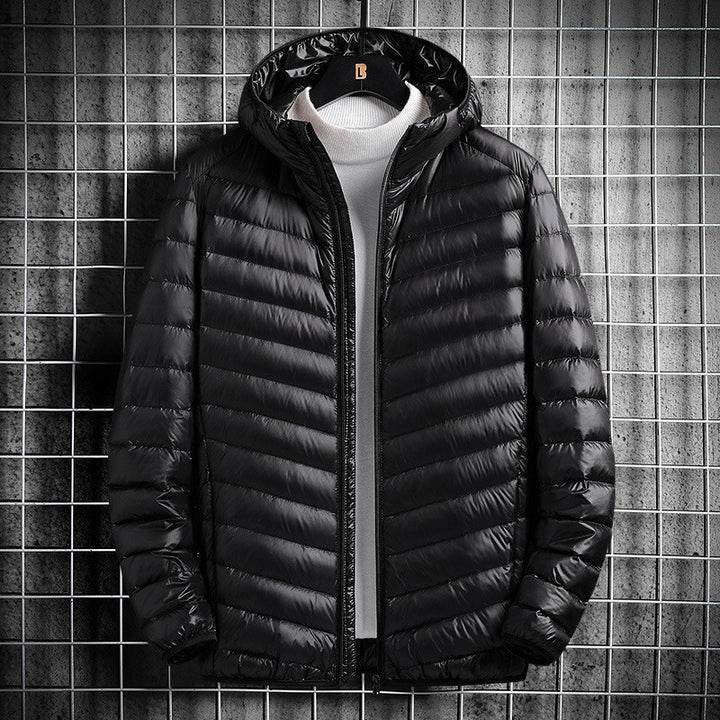 Herren nan ultraleichte Steppjacke mit Kapuze, winddichter Außenhülle und packbarem Thermofutter Echo Archiv