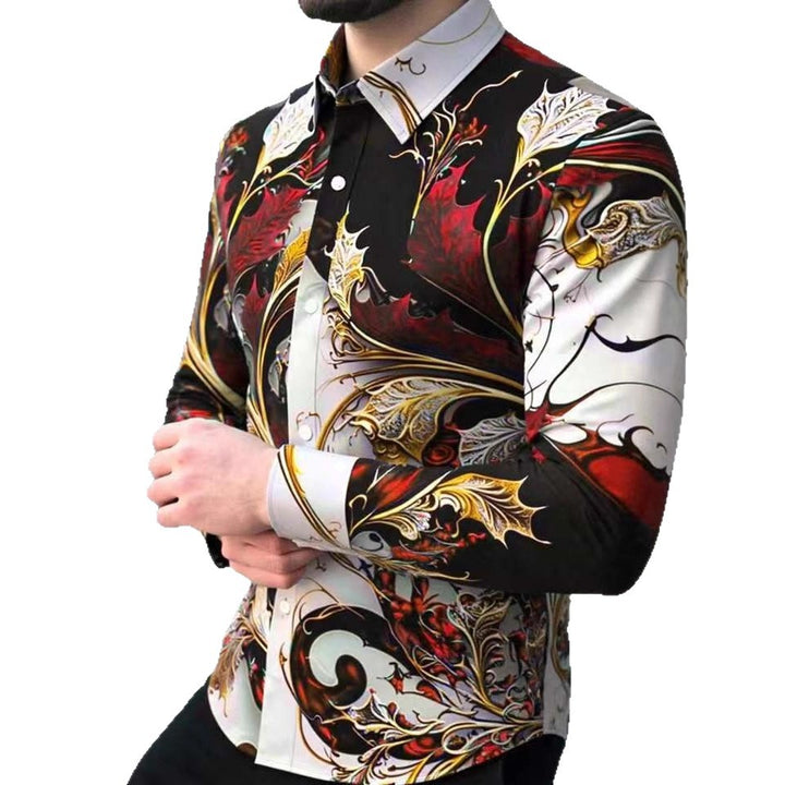 Herren Langarmhemd mit luxuriösem Barock-Muster Echoarchiv