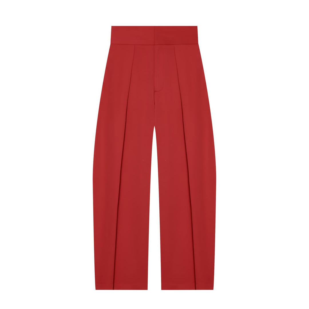 Damen Hochtaillierte Plissée-Hose mit weitem Bein und markanten Vorderfalten Echo Archiv