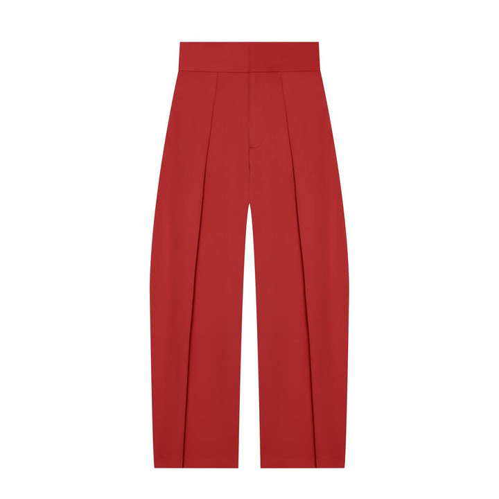 Damen Hochtaillierte Plissée-Hose mit weitem Bein und markanten Vorderfalten Echo Archiv