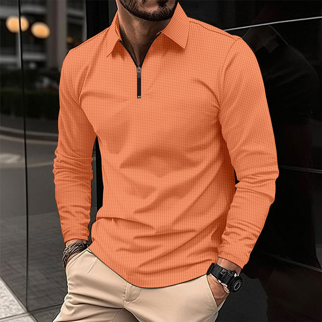 Herren Sportliches Langarmshirt mit modernem Reißverschluss und strukturiertem Design Echoarchiv