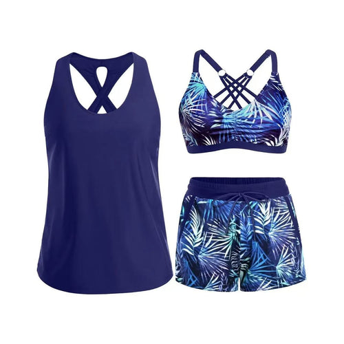 Damen Sport-Badeanzug-Set mit modischem Racerback und Shorts Echo Archiv