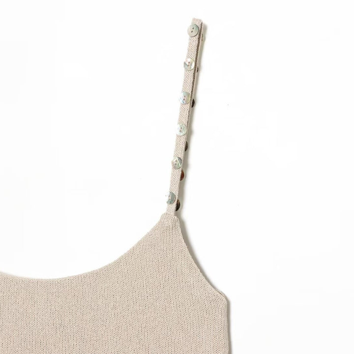 Damen Trägershirt mit feiner Struktur und dekorativen Knöpfen Echo Archiv