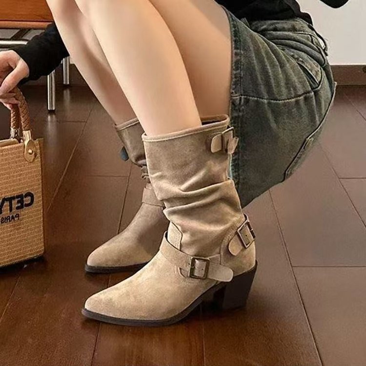 Damen Elegante und modische Stiefeletten mit Riemen Echo Archiv