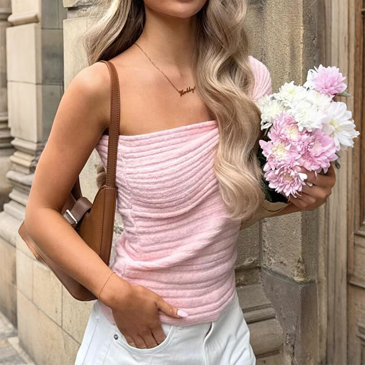 Damen Top mit Rüschendetails und figurbetontem Schnitt Echo Archiv