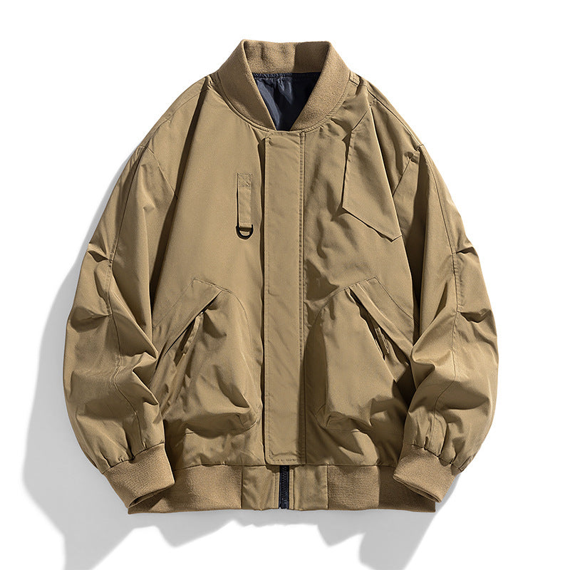 Men's oversized military-inspired flight bomber jacket with utility pockets – Brevano