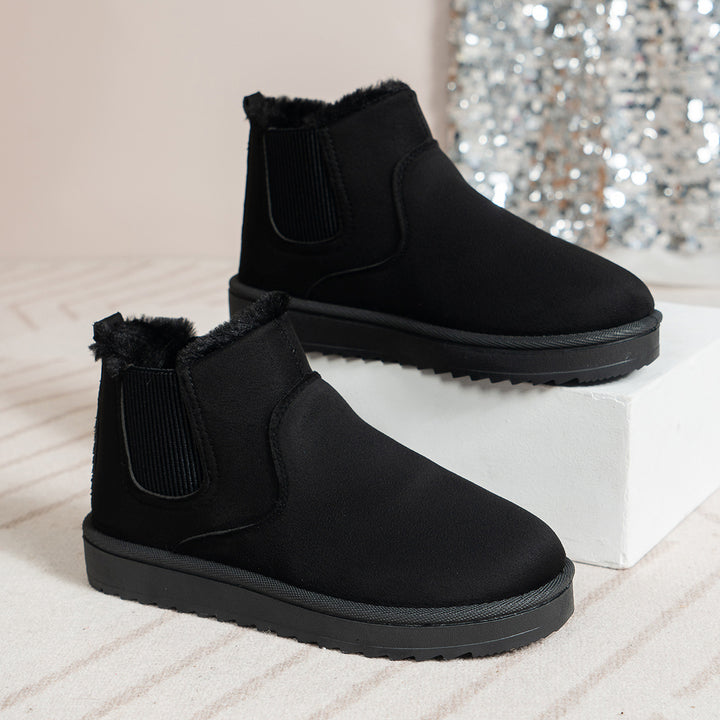 Damen  gefütterte Chelsea-Ankle-Boots mit Teddyfutter, elastischer Seitenblende und rutschfester Leichtsohle Echo Archiv