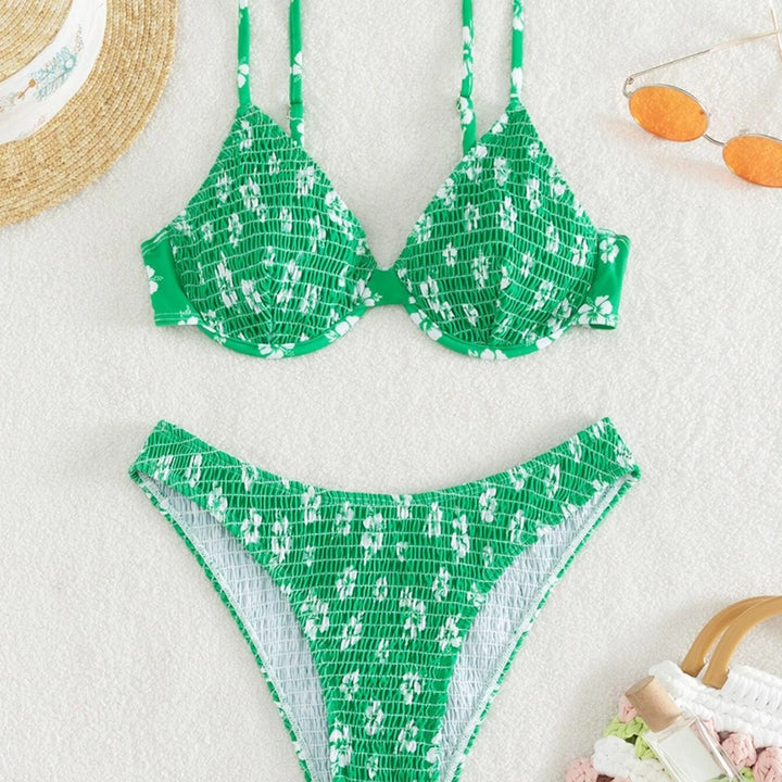 Damen Hochtaillierter Bikini mit gepolstertem Oberteil und verstellbaren Trägern Echo Archiv