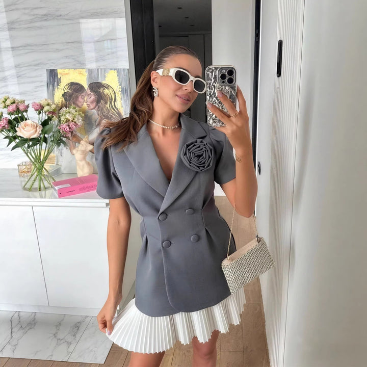 Damen Elegante Blazerjacke mit floraler Applikation Echo Archiv