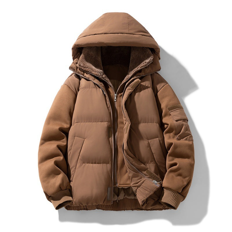 Männer Nano Urban Thermo Steppjacke mit Teddy-Futter, elastischem Saum und Kapuze – Taviero