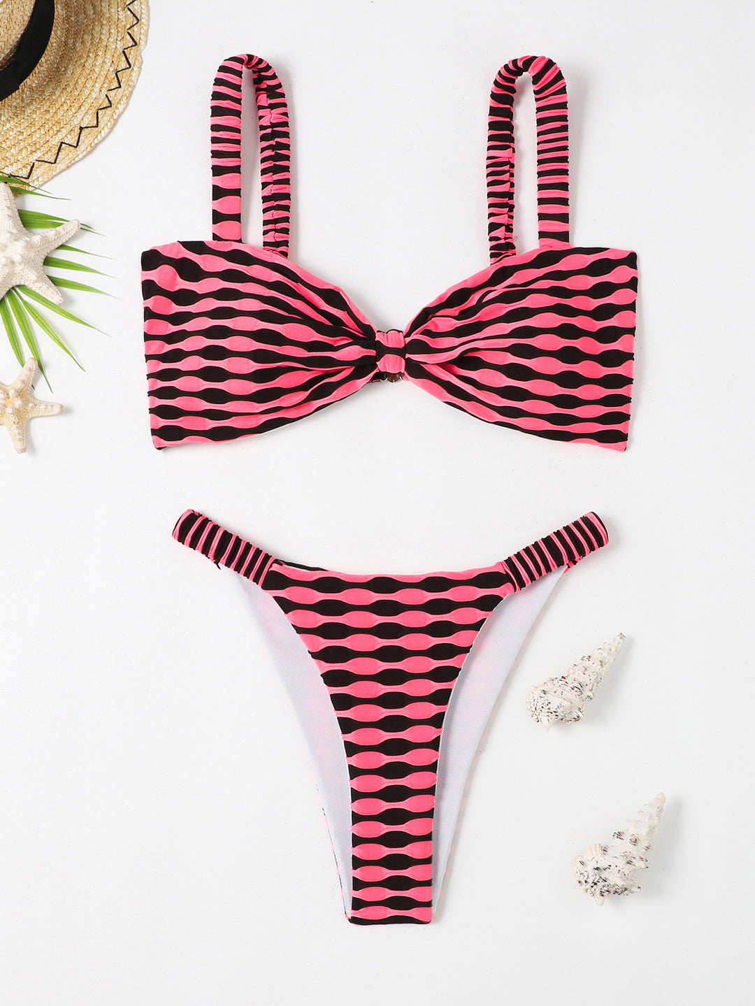 Damen Bikini-Set mit modischem Karomuster und elegantem Bustier Echo Archiv