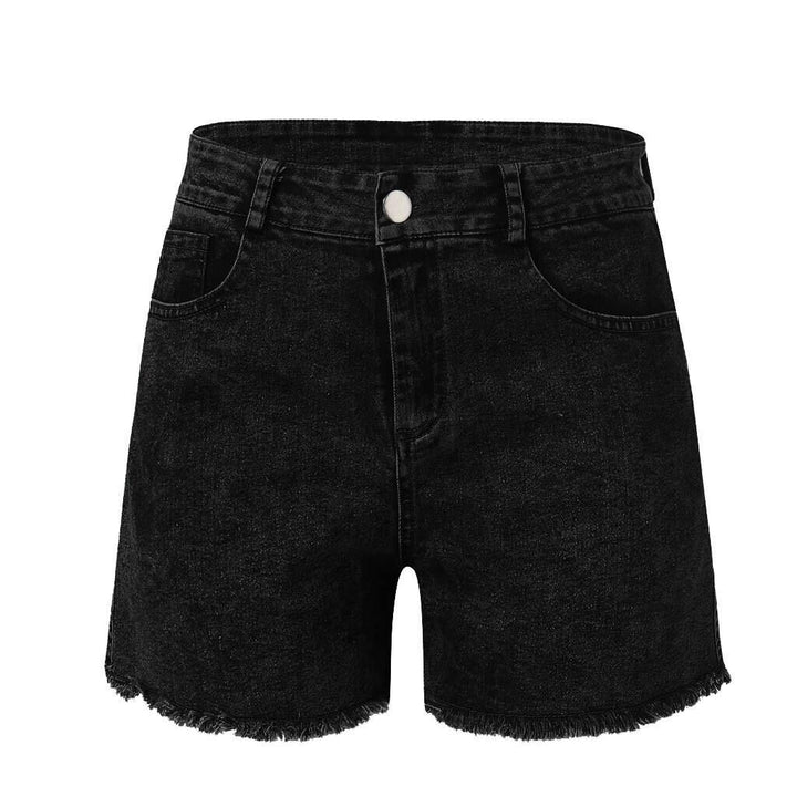 Damen hoch taillierte Denim-Shorts mit fransigem Saum Echo Archiv