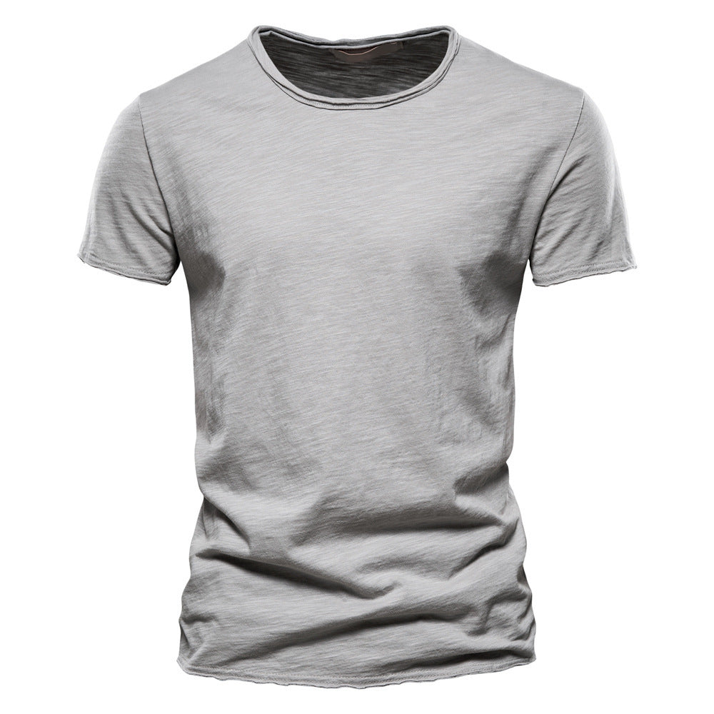 Herren nan leichtes Baumwolljersey Kurzarmshirt mit V-Ausschnitt und schmaler Passform Echo Archiv