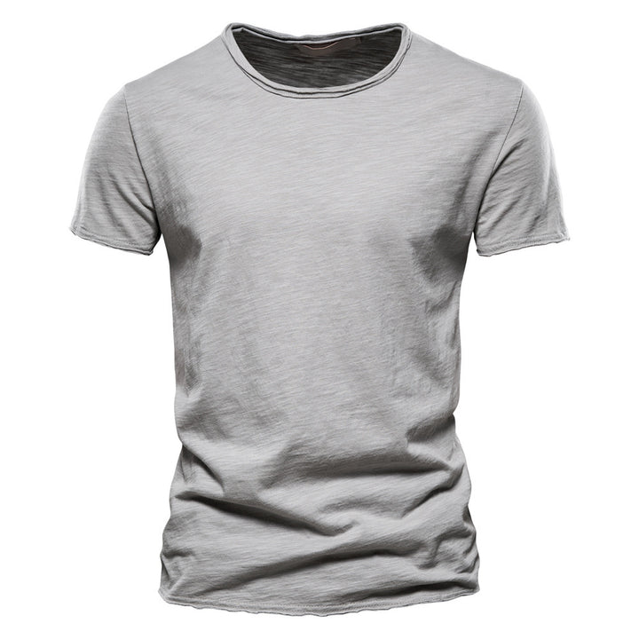 Herren nan leichtes Baumwolljersey Kurzarmshirt mit V-Ausschnitt und schmaler Passform Echo Archiv