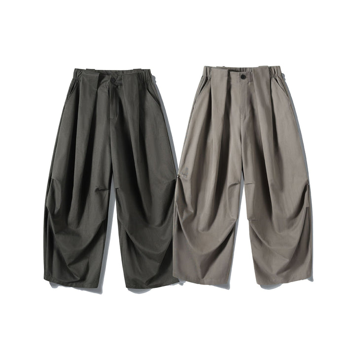 Damen Weite Culotte-Hose mit hohem Bund, Plissee-Detail und Utility-Panel Echoarchiv