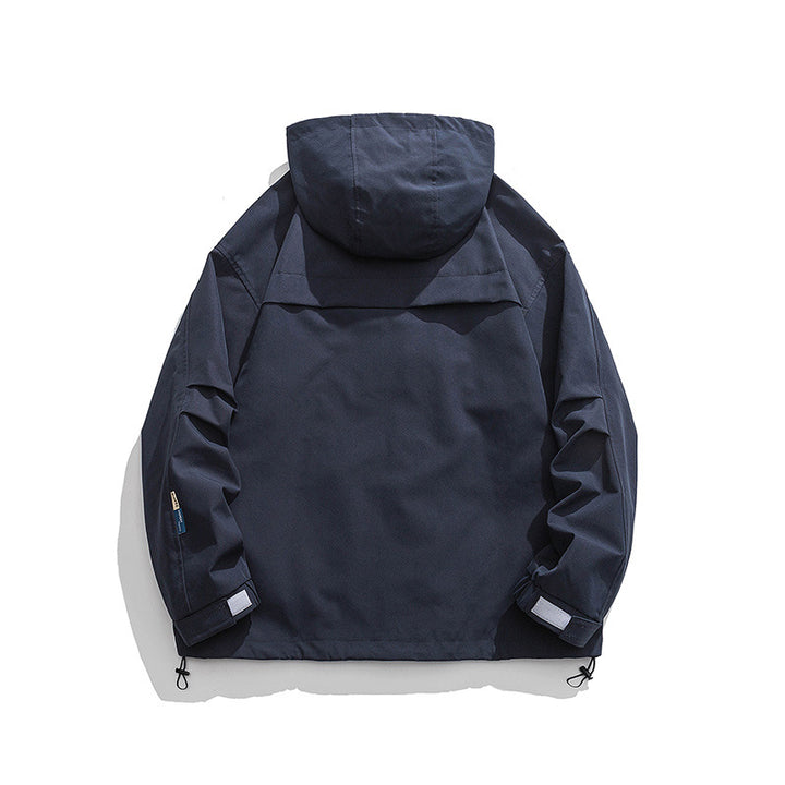 Unisex Oversize-Utility-Jacke mit Kapuze, multifunktionalen Pattentaschen und Kordelzug Echo Archiv