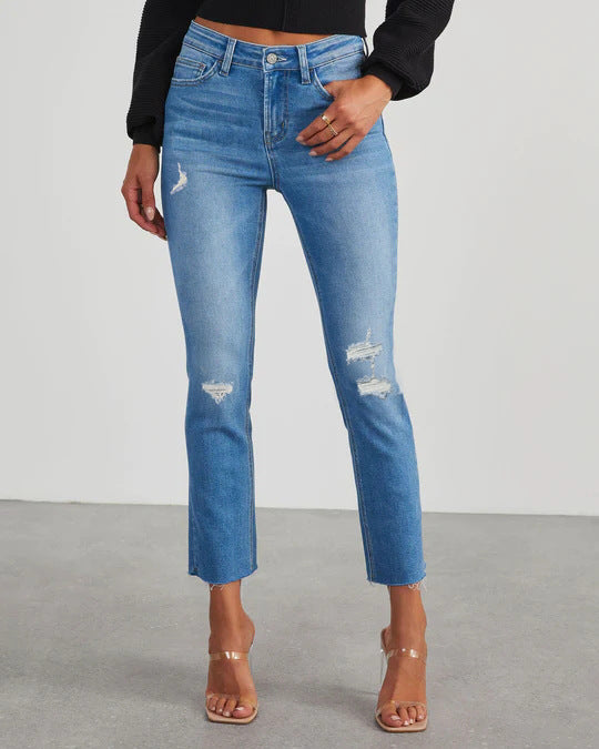 Damen zeitlose Jeans im modernen Schnitt mit cropped Bein Echo Archiv
