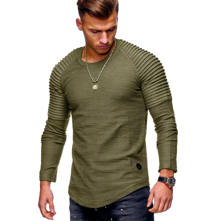 Herren langarm Shirt mit strukturierten Ärmeln Echoarchiv