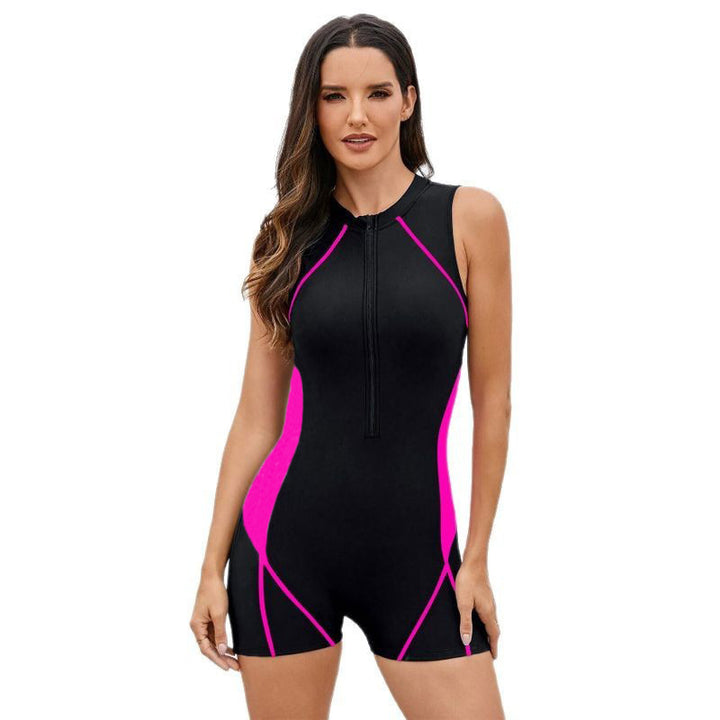 Damen Sportlicher Schwimmanzug mit Reißverschluss Echo Archiv