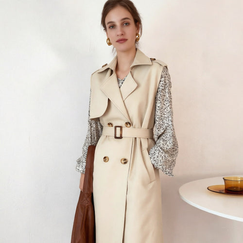 Damen Eleganter Trenchcoat mit Gürtel Echo Archiv