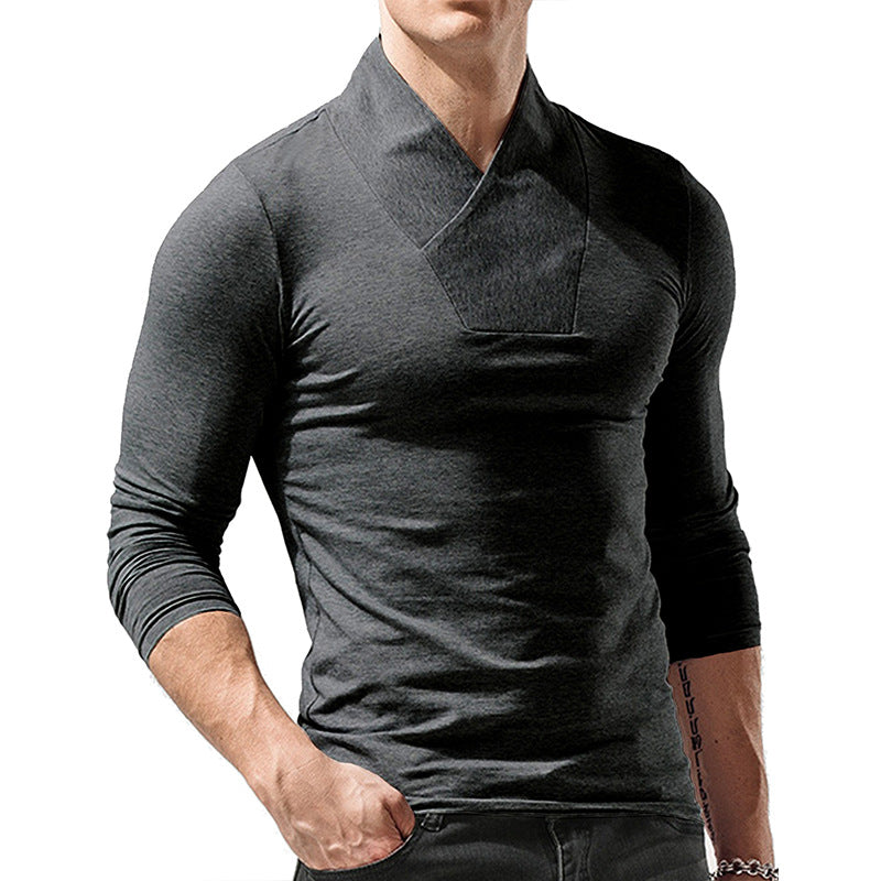 Herren Langarmshirt mit modischem Schlitzkragen Echoarchiv