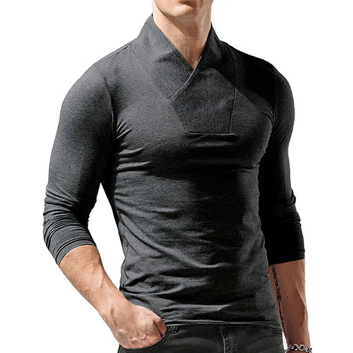 Herren Langarmshirt mit modischem Schlitzkragen Echoarchiv