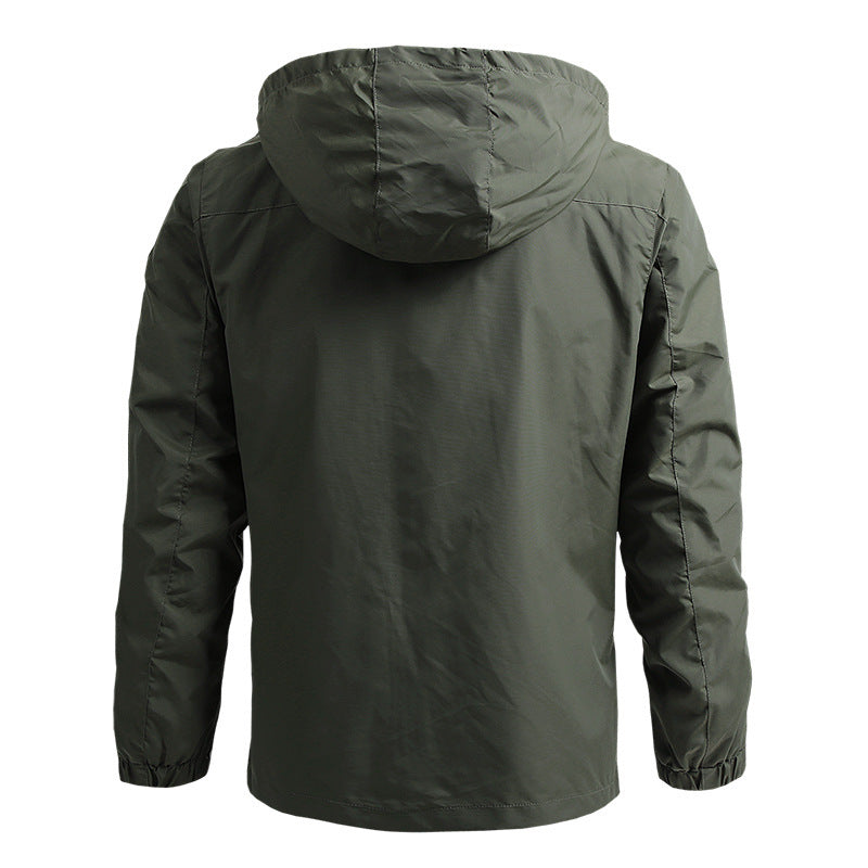 Herren Ultraleichte Trekking-Kapuzenjacke mit Mesh‑Innenfutter, Brustzip und Klettmanschetten Echo Archiv