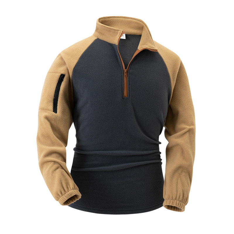 Herren Fleece-Pullover mit halbreißverschlus und funktionalen Taschen Echoarchiv