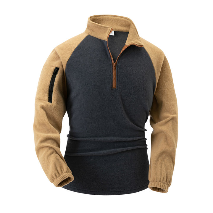 Herren Fleece-Pullover mit halbreißverschlus und funktionalen Taschen Echoarchiv