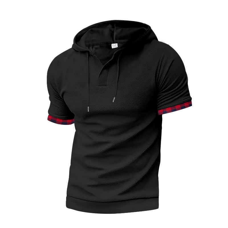 Herren modernes Kapuzenshirt mit strukturiertem Design und kontrastierenden Ärmeln Echoarchiv