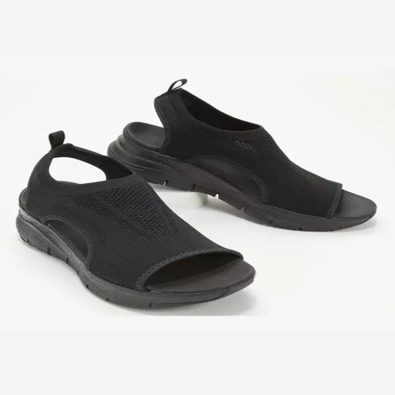 Damen Komfortable Sandaletten mit atmungsaktiver Strickoberfläche und ergonomischem Fußbett Echoarchiv
