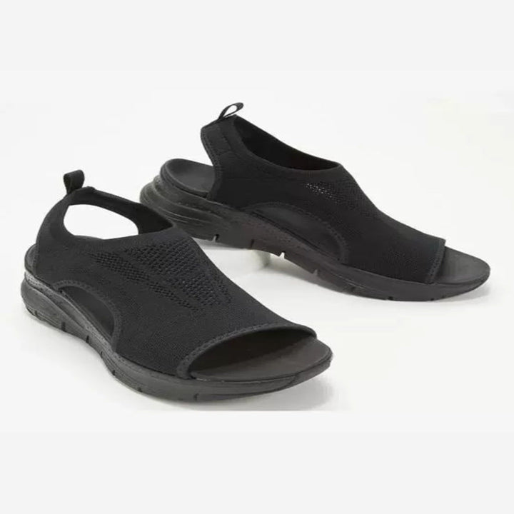 Damen Komfortable Sandaletten mit atmungsaktiver Strickoberfläche und ergonomischem Fußbett Echoarchiv