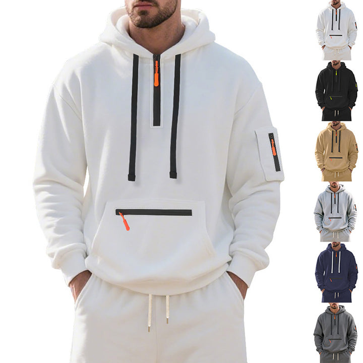 Herren sportlicher Kapuzenpullover mit Reißverschluss und praktischen Taschen Echoarchiv