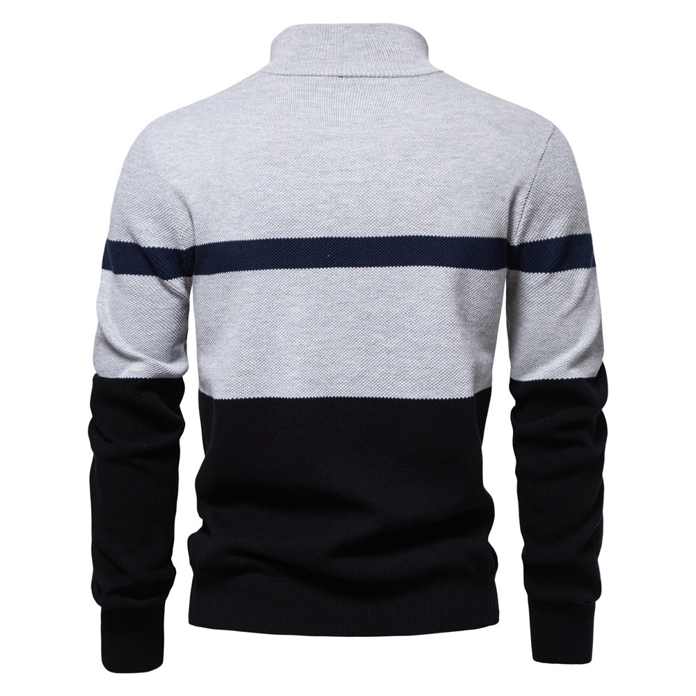 Herren Pullover mit Stehkragen und Zipper Echoarchiv