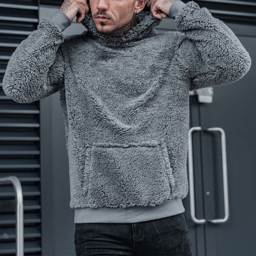 Herren kuscheliger Fleece-Hoodie mit Kängurutasche und Kapuze Echoarchiv