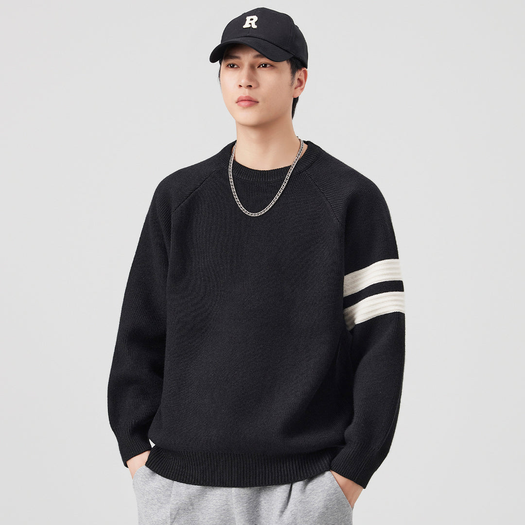 Herren lässiger Sweatshirt mit sportlichen Streifen Echoarchiv