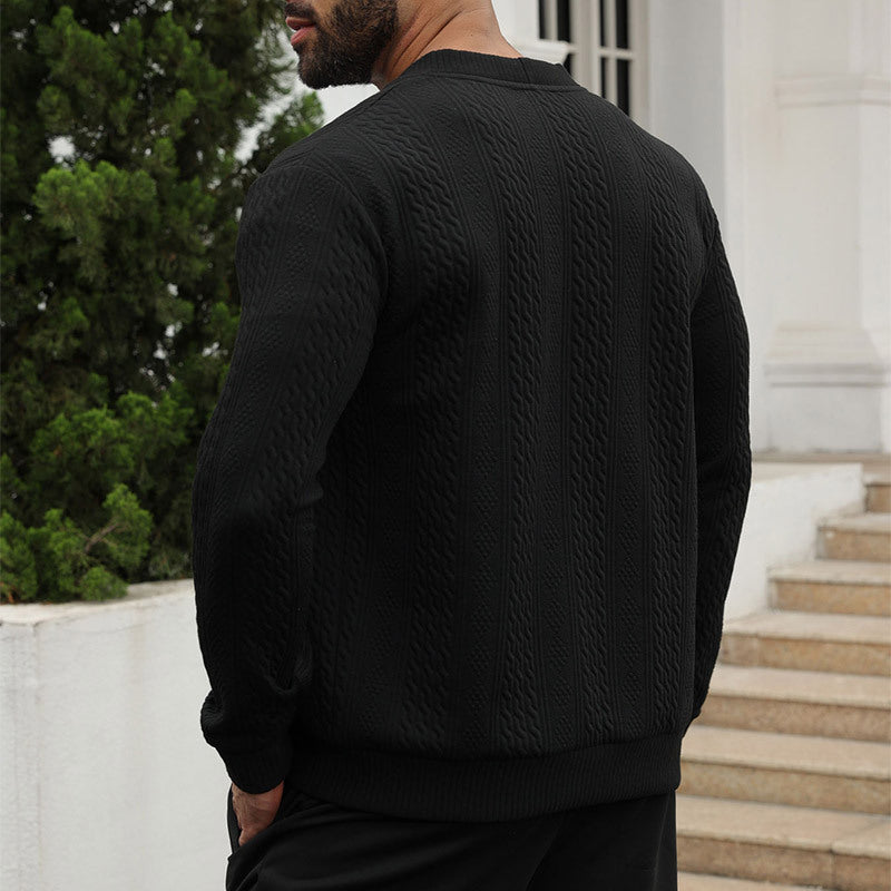 Herren Strickjacke mit hochwertigem Strukturmuster und modernen Knöpfen Echoarchiv