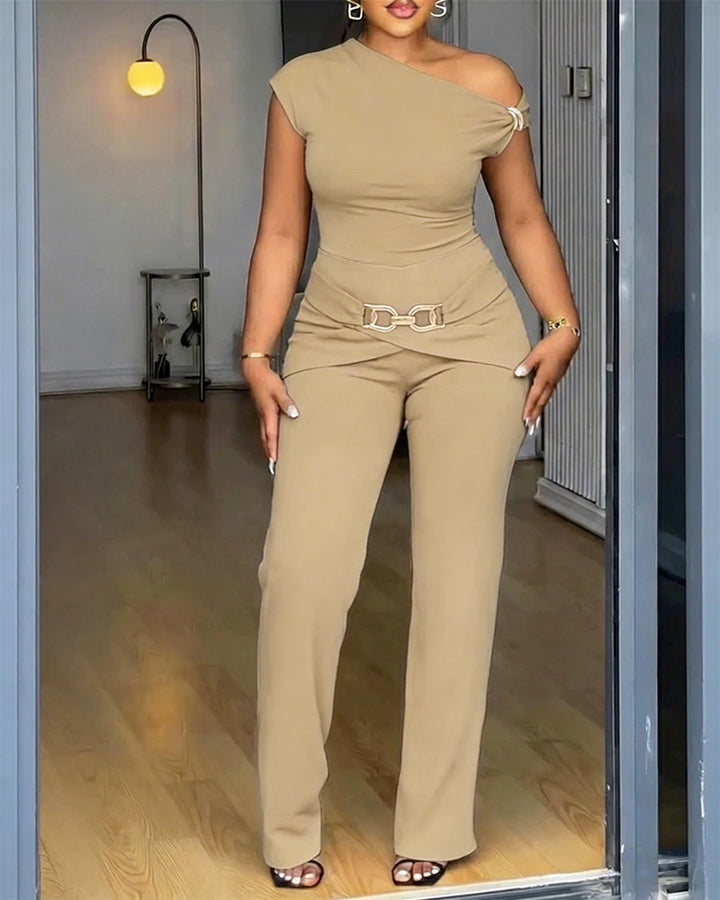 Damen Elegantes One-Shoulder Jumpsuit Echo Archiv