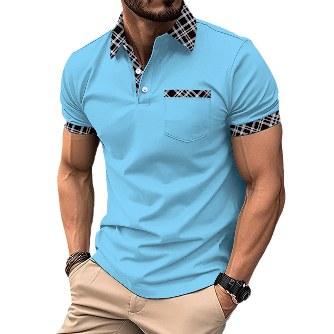 Herren Poloshirt mit modischem Karomuster und komfortablem Schnitt Echoarchiv