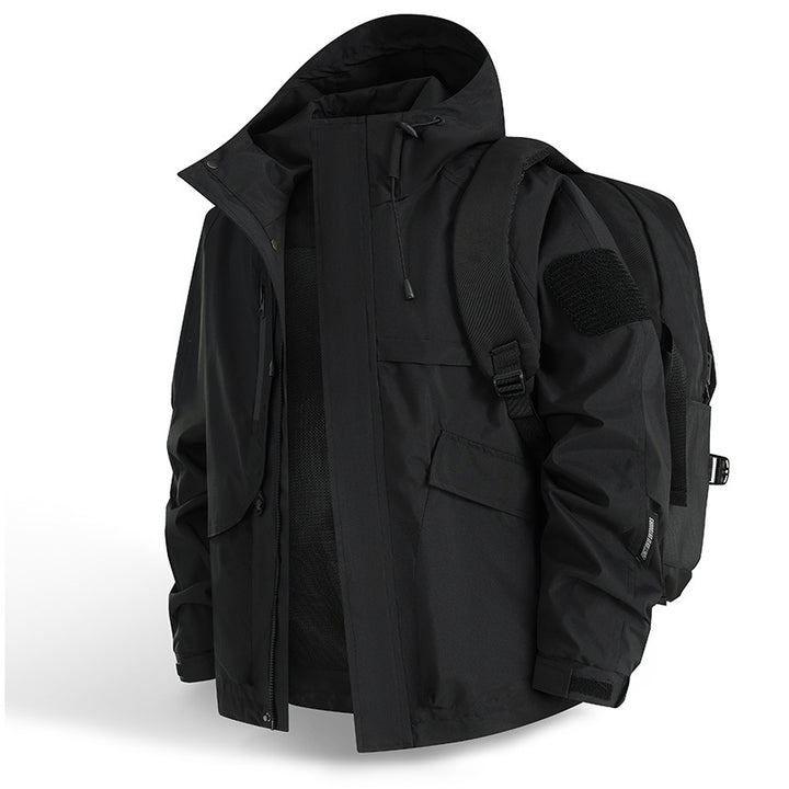 Herren Urbaner wetterabweisender Kapuzenparka mit Multifunktionstaschen und Mesh-Innenfutter Echo Archiv