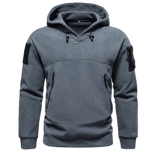 Herren moderne Fleece-Hoodie mit strategischen Reißverschlusstaschen Echoarchiv