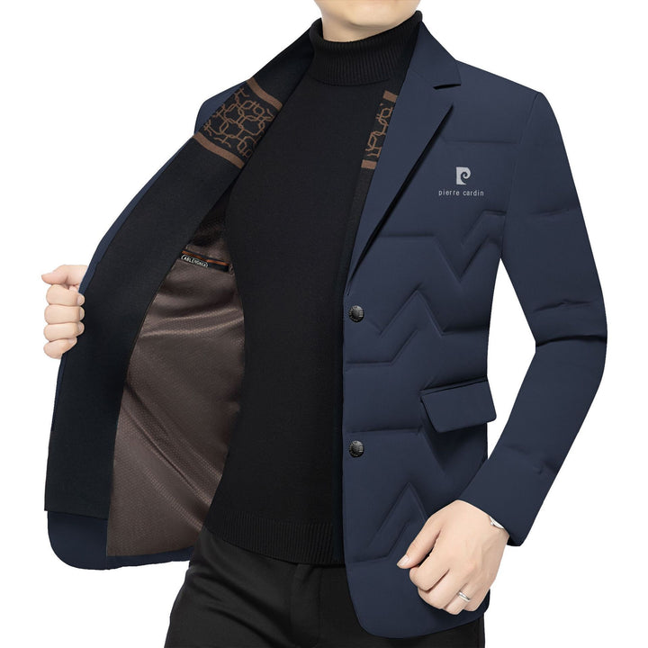 Herren Gepolstertes Business-Sakko mit gesteppter Optik und Notch-Revers – Tianoro