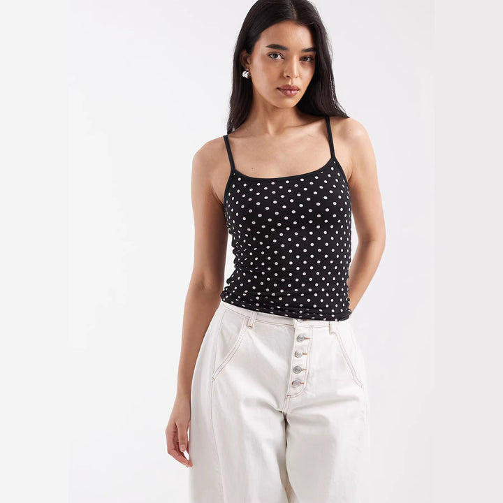 Damen Spaghettiträgertop mit Polka-Dots Echo Archiv