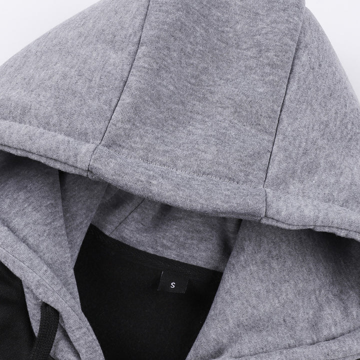 Herren Varsity-Kapuzenjacke im College‑Look mit Druck, Druckknopf‑Front und Kontrastärmeln Echoarchiv